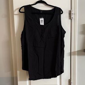 Torrid Black Button-Front Tank Top